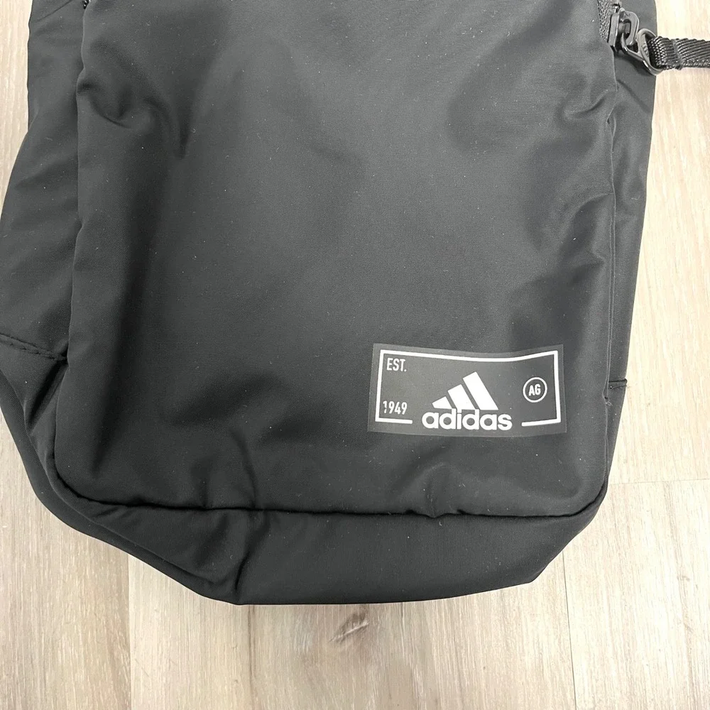 Adidas Black Recycled Polyester Crossbody Sling Backpack Bag in OS